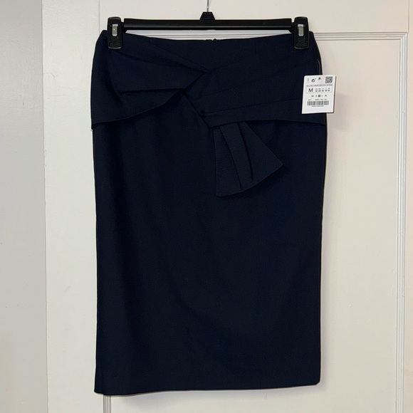 ZARA Basic Black Tie Front Straight Pencil Skirt New NWT Sexy Classic Career M - Picture 5 of 17